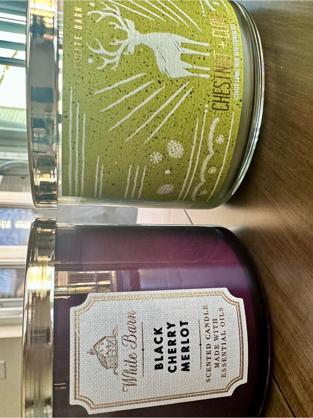 White Barn Black Cherry Merlot & Chestnut Clove Scented Candles
